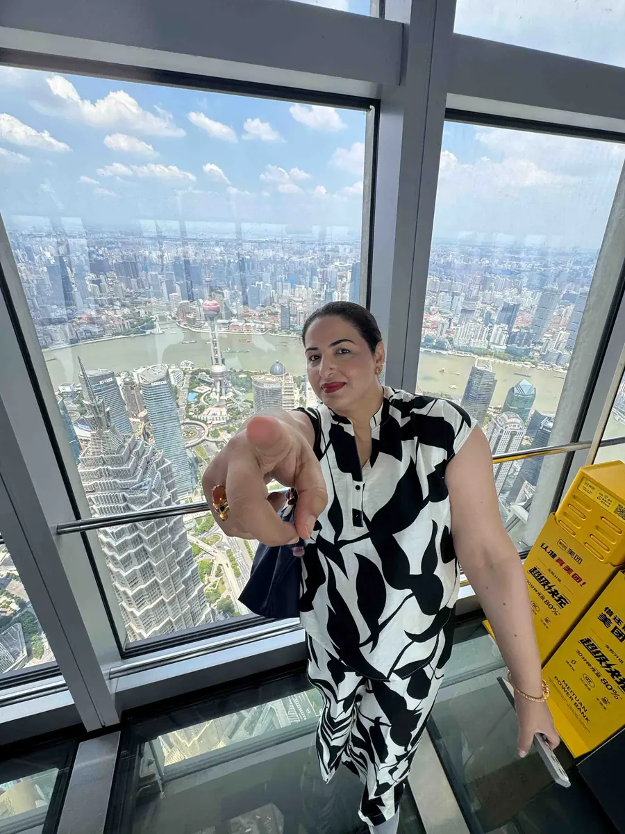 Tales of Time traveller on the Shanghai Tower observation deck